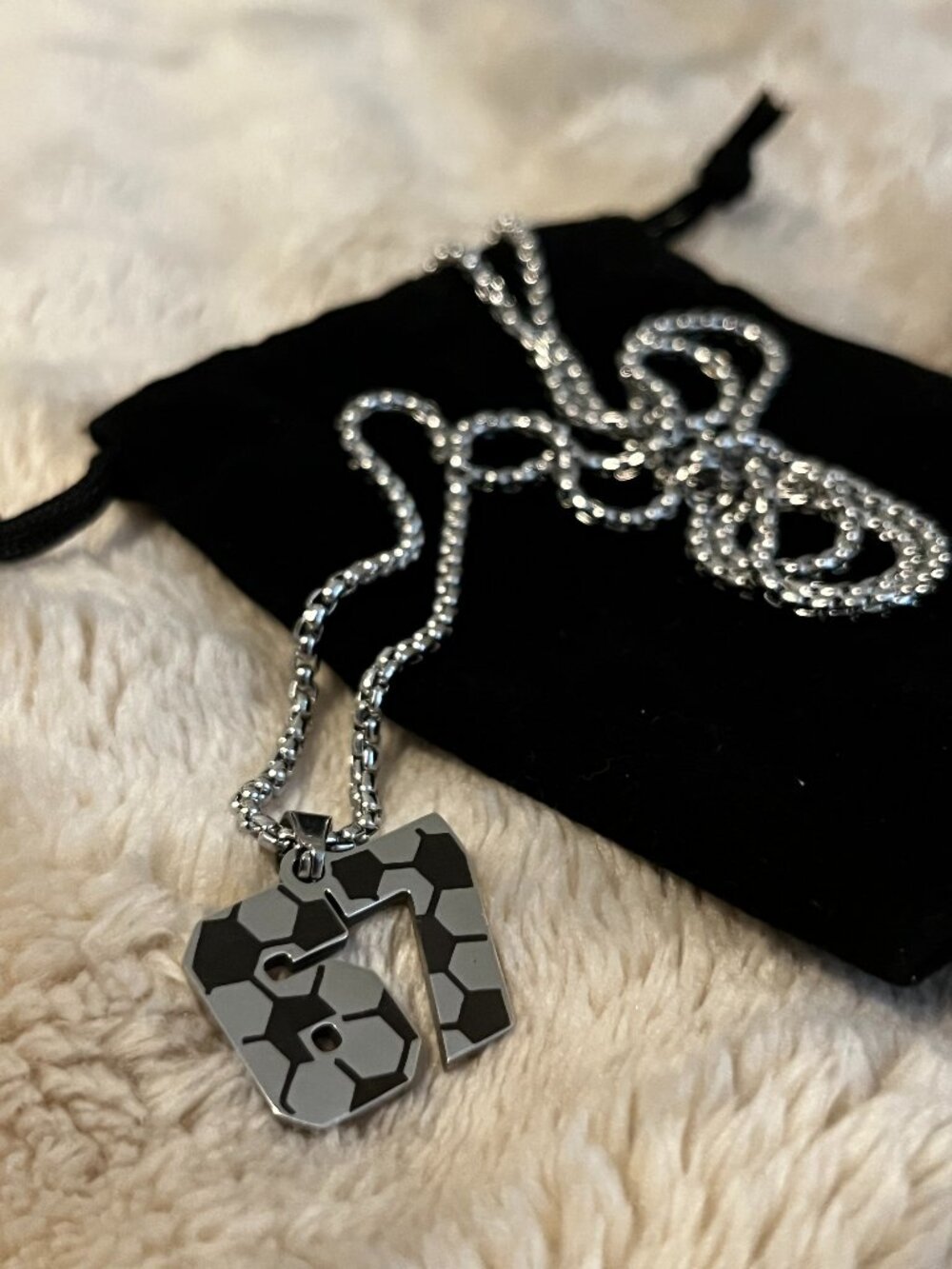 BRAND NEW Silver 67 Jersey Number Necklace made w Stainless Steel Sports Jewelry